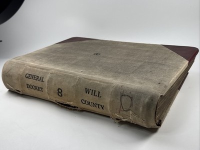 1899-1903 Will County Illinois General Court Clerk's Docket Joliet IL 18  x 13 