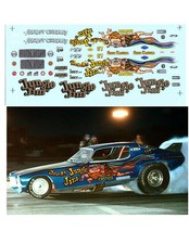 Jungle Jim 1971 Camaro Funny car water slide decal 1/64 scale Tyco AutoWorld AFX