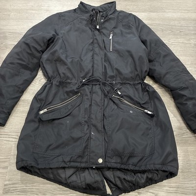 Mossimo Supply Co. Black Womens Down Jacket Puffer Hooded Zip Up Size XL