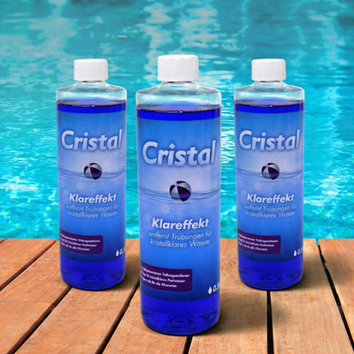 SPARSET - 3x CRISTAL Klareffekt 0,5 l   Pool Trübungsentferner für klares Wasser