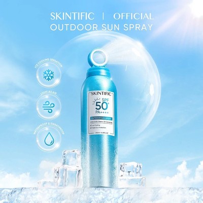 SKINTIFIC Outdoor Sun Spray Sunscreen Mist Spf50+ PA++++ UVA/UVB Tinted Daily