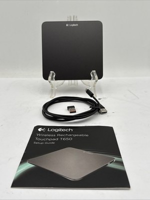 Logitech Touchpad T650 Wireless Rechargeable Mouse with USB Dongle and Cable