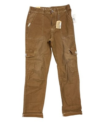 Fivestar General Pants Juniors 7/28 Brown Cargo Straight Cuff Hem Stretch Teens