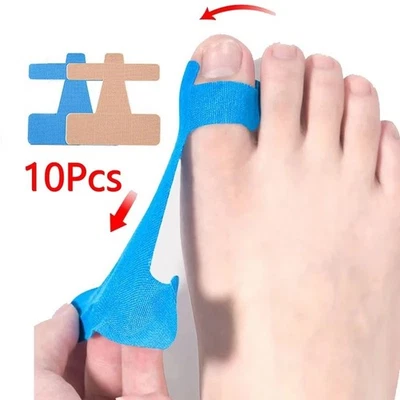 10PCS Bunion Corrector Tape Big Toe Spacer Support Foot Pain Relief Wrap - Image 1 of 4