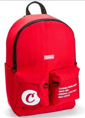 NWT Cookies Orion Canvas Smell Proof Backpack in Red and Black
