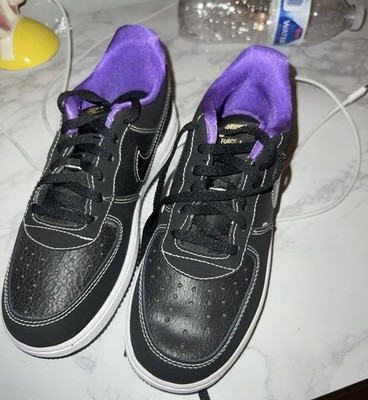 Nike Air Force 1 Unisex Kids Low Top Lace Up Sneakers Black/Purple