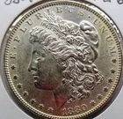 1880-P $1 MORGAN SILVER DOLLAR, GEM BU/MS, ORIGINAL, VERY NICE, SHARP
