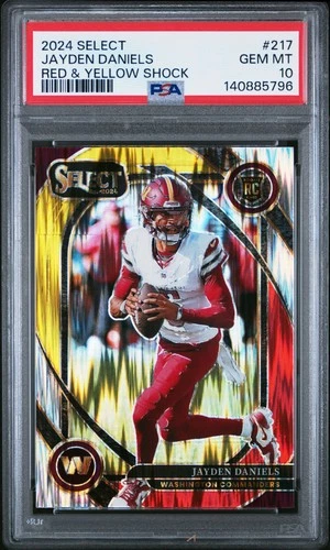 2024 PANINI SELECT RED & YELLOW SHOCK #217 JAYDEN DANIELS PSA 10