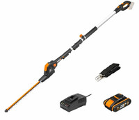 WORX WG252E 20V Cordless Pole Hedge Trimmer 45cm Reach PowerShare Set