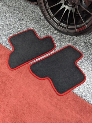 92-02 Mazda RX-7 Rear Floor Mats Black/Red GT Style Garage Alpha - New