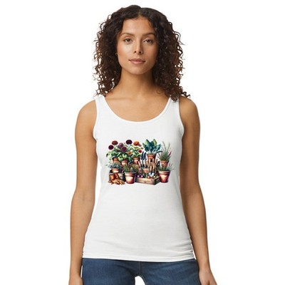 Gardening Is My Therapy Damen Trägershirt Tanktop Topfpflanzen Gartenarbeit Geschenk