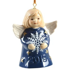 Goebel Angel Bell Ornament Angel With Snowflake-Sailor Blue - With Box 11629480