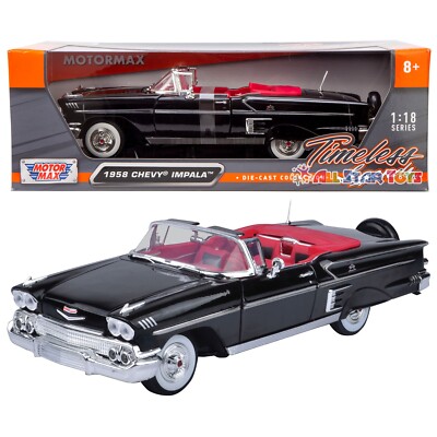 1958 CHEVROLET IMPALA CONVERTIBLE LIGHT BLACK 1/18 DIECAST MODEL
