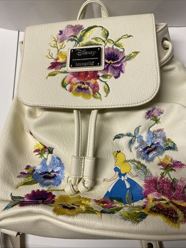 Loungefly Disney Alice in Wonderland Garden Flowers Mini Backpack EUC AB-1