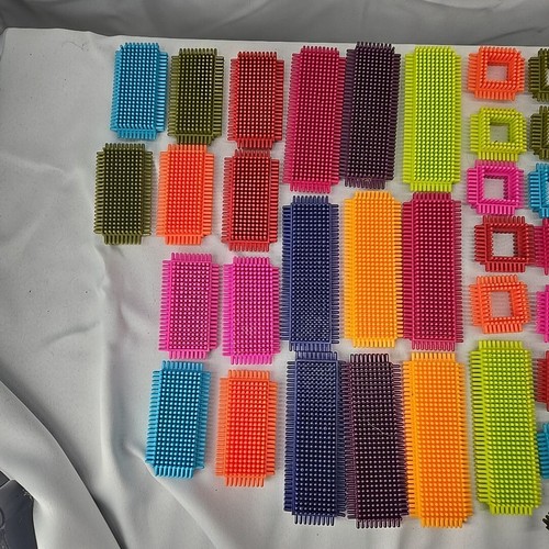 Bristle Blocks Lot x68 Interlocking Building Stem Toys Bricks Stacking Sensory - Picture 2 of 4