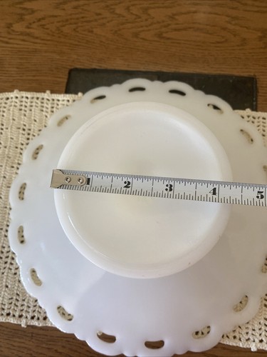 Anchor Hocking Lace Edge Old Colony Open Compote Bowl White Milk Glass 11" - Picture 8 of 10