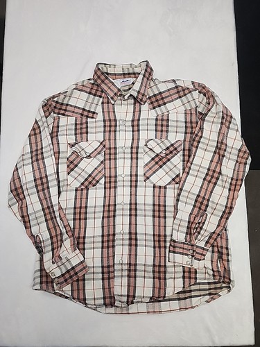 Dakota by Five Brothers Langarm Flanell Perlen Druckknopf Herren XL