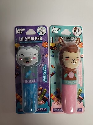 New 2 packs Lip Smacker Lippy Pals Blueberry Gum & Creamy Peppermint