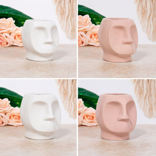 Pot de plantes en céramique pots de fleurs en forme de visage planteur intérieur maison vase décoratif - Photo 1/5