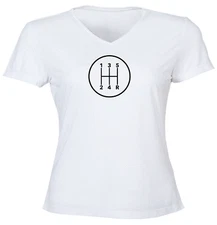 Manual Transmission 5 Speed Stick Shift Pattern Juniors Girl Women Tee T-Shirt