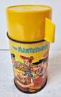 1962 Aladdin Flintstones Metal Thermos 8-oz w/ Cup & Stopper • Hanna-Barbera