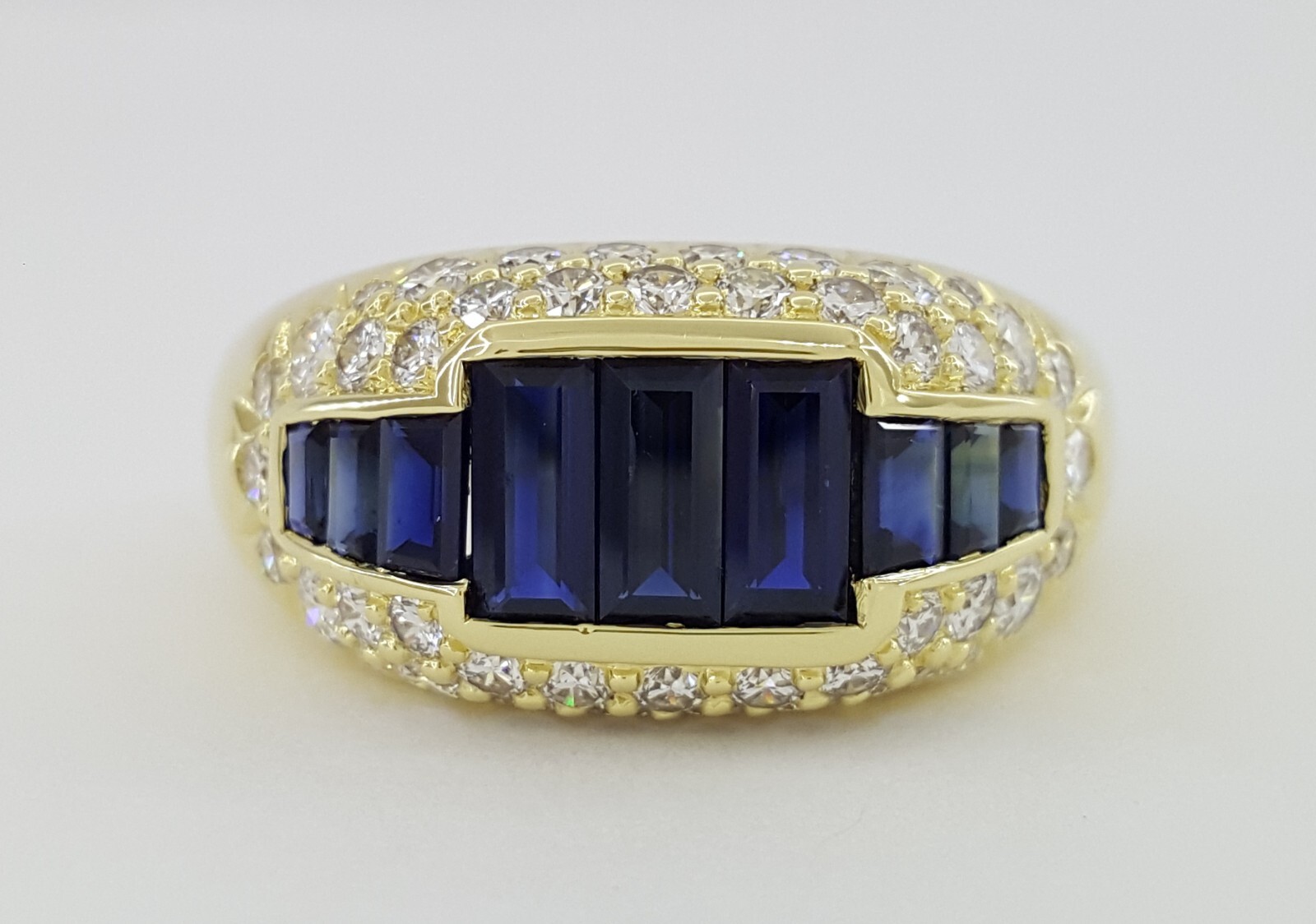 1970s Kurt Wayne 2.75 ct Blue Sapphire & Diamonds… - image 5