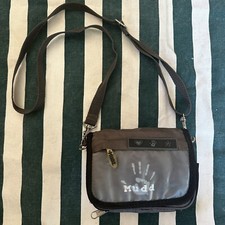 Mudd Vintage Y2k 90s Silver Nylon Crossbody Bag Purse Organizer Multiple Pockets