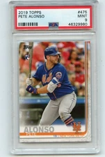 2019 TOPPS #475 PETE ALONSO ROOKIE CARD RC, NEW YORK METS - PSA 9 MINT (29980)