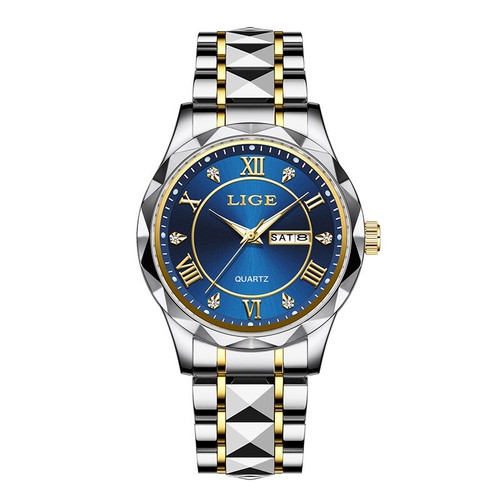 LIGE Reloj Hombre Acero Inoxidable Cuarzo Fecha 3ATM Impermeable Negocios Reloj Pulsera - Imagen 15 de 18