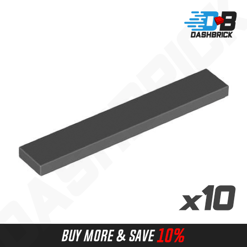 10 x Genuine LEGO - 1 x 6 Tile, Black, Part 6636 (MOC) - Picture 3 of 4