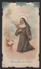 Holy card antique de Sta Rita de Casia estampa santino image pieuse