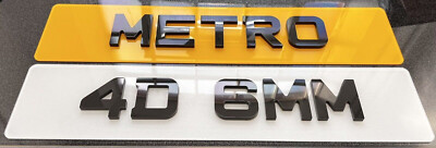 4D 6 mm Tiefe (60 mm) Metro Schrift Ziffern auf vorderen und hinteren Showplatten - montiert
