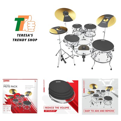 Soundoff Drum Mute Pads - Full Box Drum Pad Set - Drum Mutes Pack - 3 Cymbals...