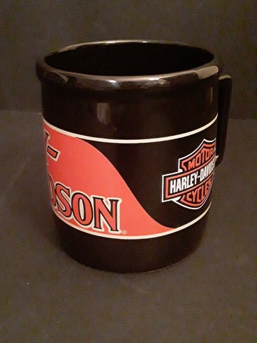Harley Davidson Coffee Mug Black & Orange Logo 12 Oz