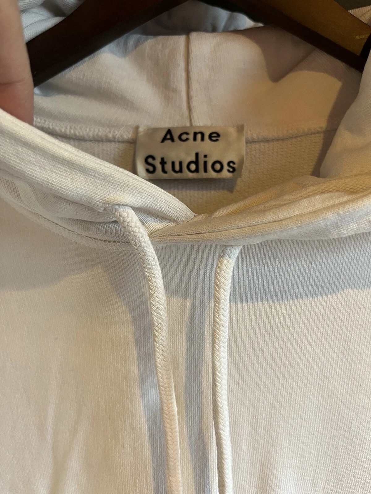 Felpa girocollo logo Acne Studios maglione felpa bianco cotone pesante XS