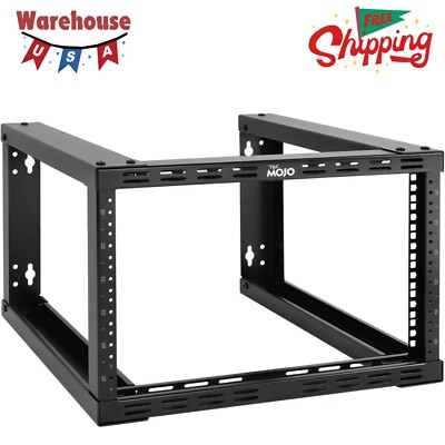 6U Fixed Wall Mount Network Rack 15.8Inch Depth Open Frame for Server Data/Av/It