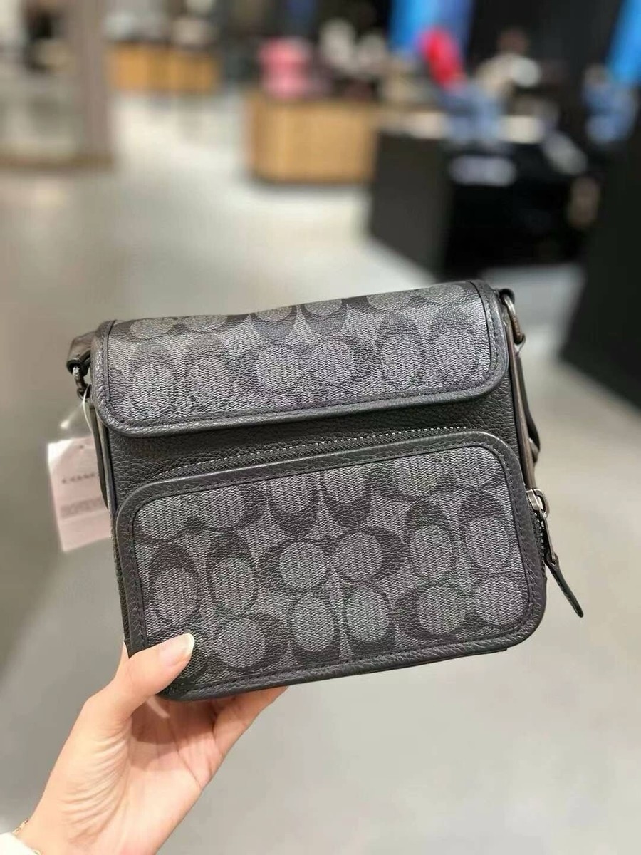 COACH SULLIVAN Flap Crossbody Signature Canvas Leather