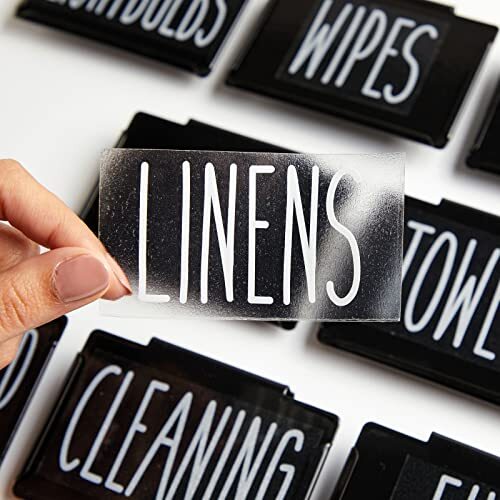 Talented Kitchen 8 Pack Metal Basket Labels Clip On Holders with 70 Black - Foto 6 di 6