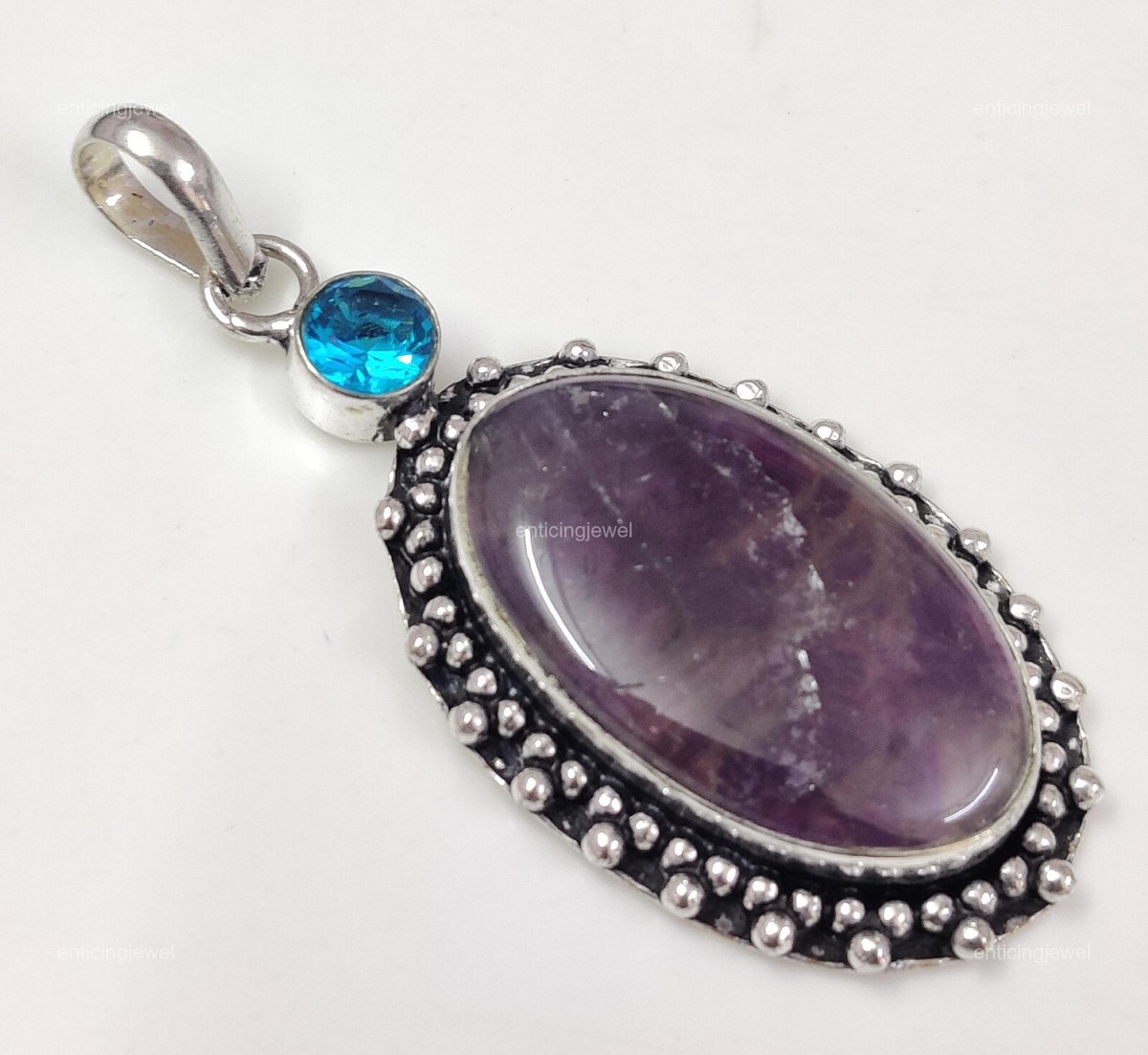 Chevron Amethyst Pendant Handcrafted Partywear Jewelry