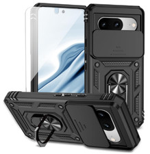 Google Pixel 8 Case Military-Grade Heavy Duty Cover with Metal Ring Stand