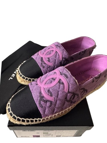 Chanel Espadrilles 22S Purple Jacquard and Grosgrain BNIB