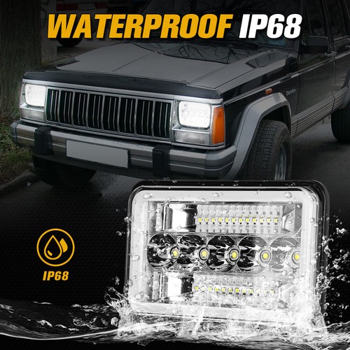 4PCS 4x6" LED Headlights Hi/Lo DRL Sealed Beam Headlamps For Chevrolet Camaro - Picture 8 of 10
