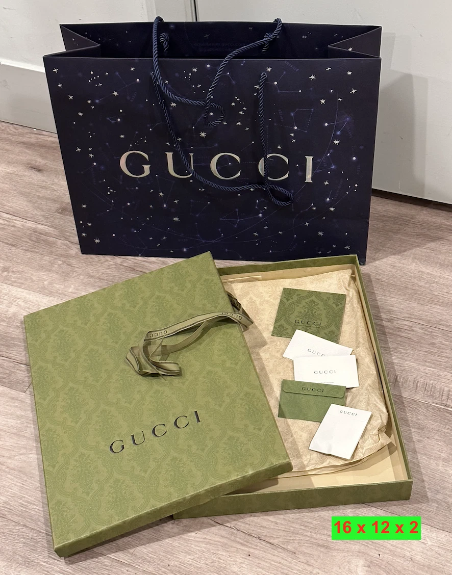 GUCCI Empty Box Bag Set w/ Ribbon Tissue & Paperwork