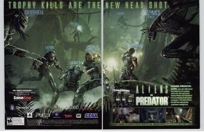 Aliens vs Predator Xbox 360 PS3 PC Video Game Art 2009 Vintage Print Ad Poster 