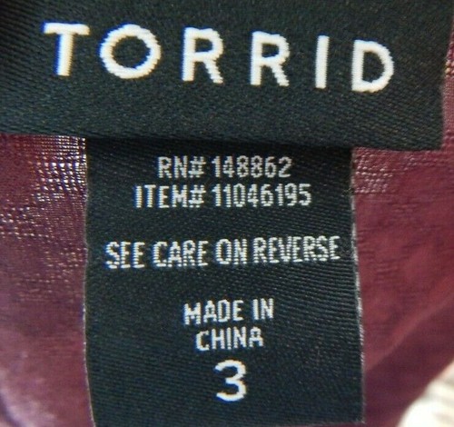 Torrid Women's 3 3X Top Lace Up Trim Mesh Inset Blouse Merlot Burgundy Plus EUC - Picture 3 of 3
