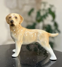 Vintage Coopercraft? Ceramic Golden Labrador Retriever Figurine Ornament - VGC