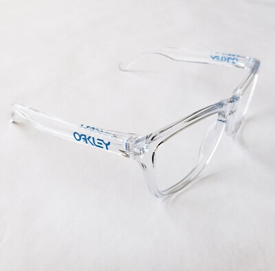 Oakley Frogskins Polished Clear Replacement Frame Only Blue Icons OO9013