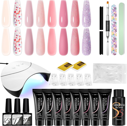 Kit Unghie Gel Completo, 8 Colori 15Ml Kit Ricostruzione Unghie, Kit Unghie Con - Foto 10 di 12