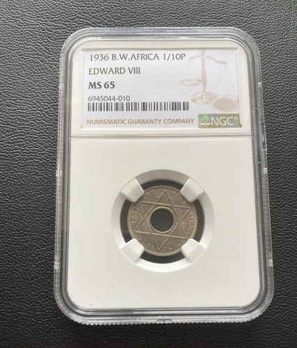 British West Africa 1936 1/10p 1/10th of a penny - Edward VIII - NGC graded MS65