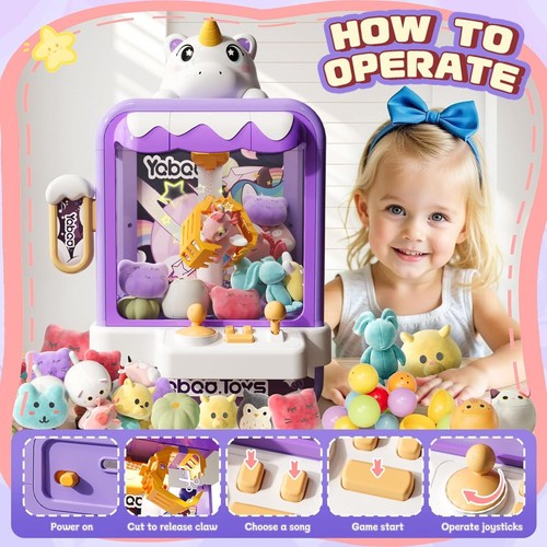 Mini Claw Machine for Kids,Girls Unicorns Toys Electronic Arcade Game... - Picture 5 of 7